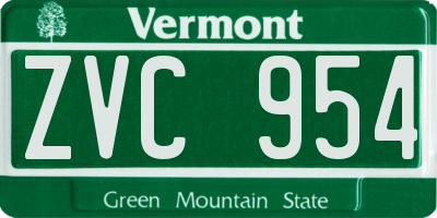 VT license plate ZVC954