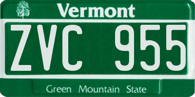 VT license plate ZVC955