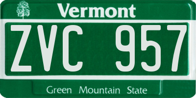 VT license plate ZVC957