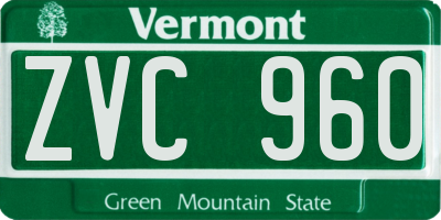 VT license plate ZVC960