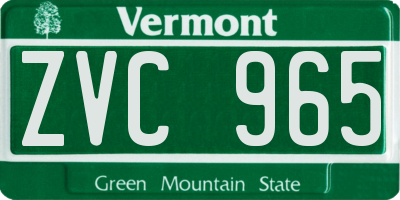 VT license plate ZVC965