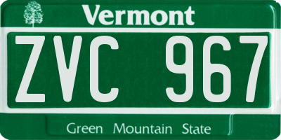 VT license plate ZVC967