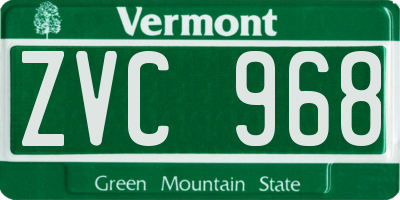 VT license plate ZVC968