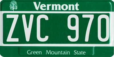 VT license plate ZVC970