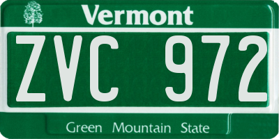 VT license plate ZVC972