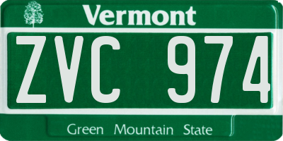 VT license plate ZVC974
