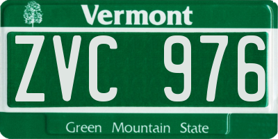 VT license plate ZVC976