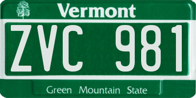 VT license plate ZVC981