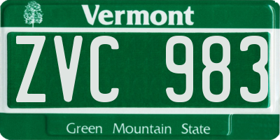 VT license plate ZVC983