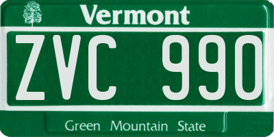 VT license plate ZVC990
