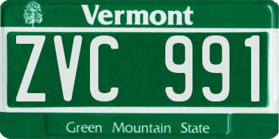 VT license plate ZVC991