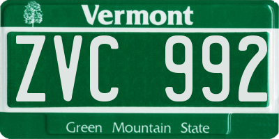 VT license plate ZVC992