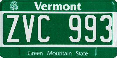 VT license plate ZVC993