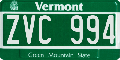 VT license plate ZVC994