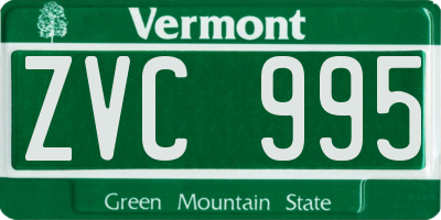 VT license plate ZVC995