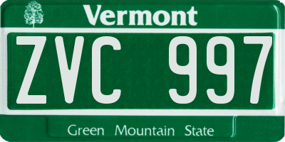 VT license plate ZVC997