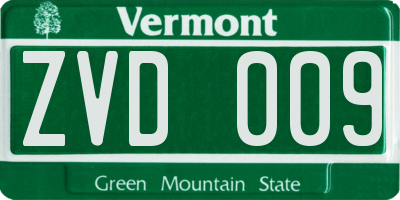 VT license plate ZVD009
