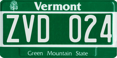 VT license plate ZVD024