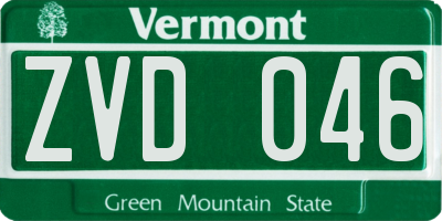 VT license plate ZVD046