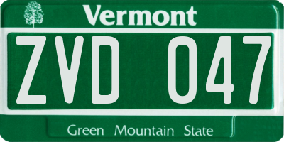 VT license plate ZVD047