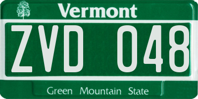 VT license plate ZVD048
