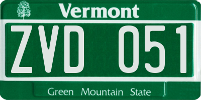 VT license plate ZVD051