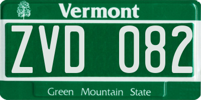 VT license plate ZVD082