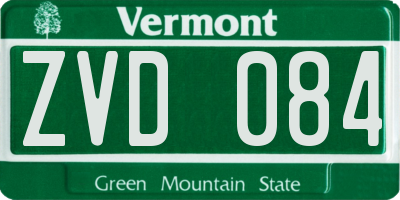 VT license plate ZVD084