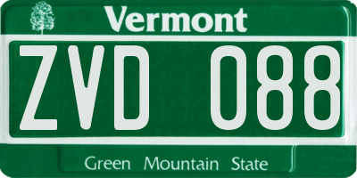 VT license plate ZVD088