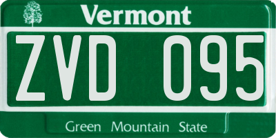 VT license plate ZVD095