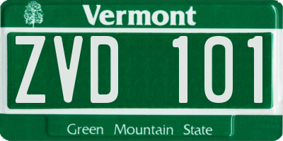 VT license plate ZVD101