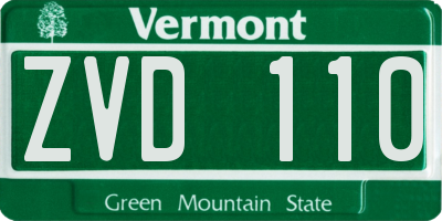VT license plate ZVD110