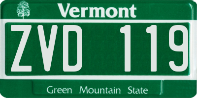 VT license plate ZVD119