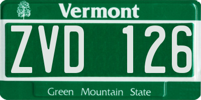 VT license plate ZVD126