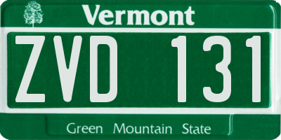 VT license plate ZVD131