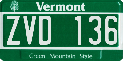 VT license plate ZVD136
