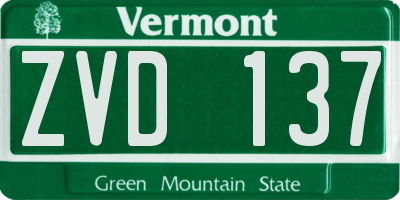 VT license plate ZVD137