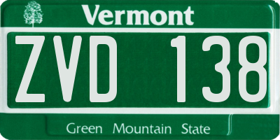 VT license plate ZVD138