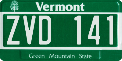 VT license plate ZVD141