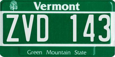 VT license plate ZVD143