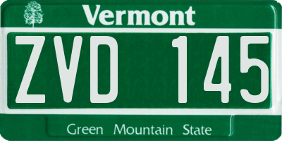 VT license plate ZVD145