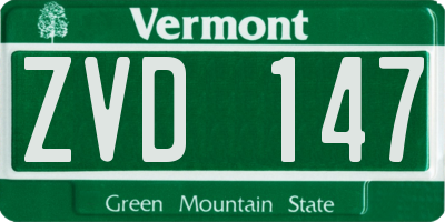 VT license plate ZVD147