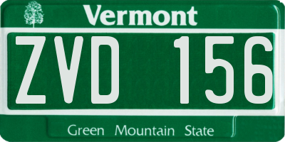 VT license plate ZVD156