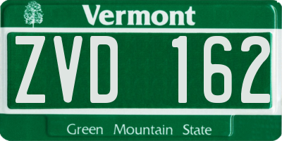 VT license plate ZVD162