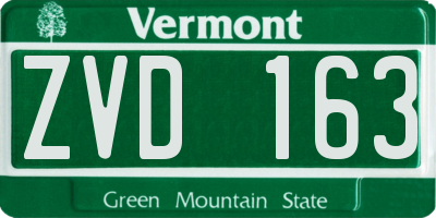 VT license plate ZVD163