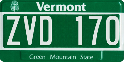 VT license plate ZVD170