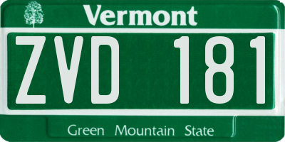 VT license plate ZVD181