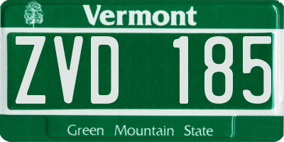 VT license plate ZVD185
