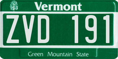 VT license plate ZVD191