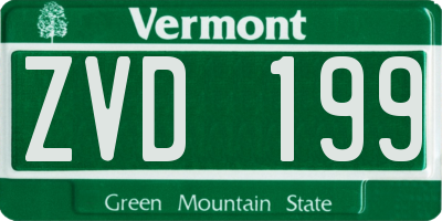 VT license plate ZVD199
